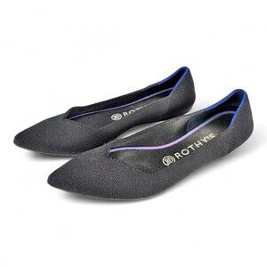 Rothy's Charcoal Flats with Royal Blue Accent